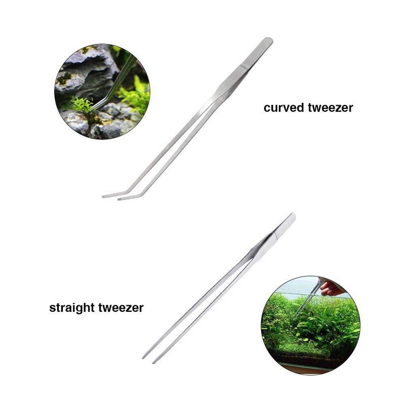 BornFeel Aquascaping Tools 7 in 1 Kit Aquarium Plant Scissors Tools Set Curved & Waved Scissor Tweezers Spatula Stainless Steel Anti Rust Tools for Fish Tank Cleaning Plant Trimming - Image 5